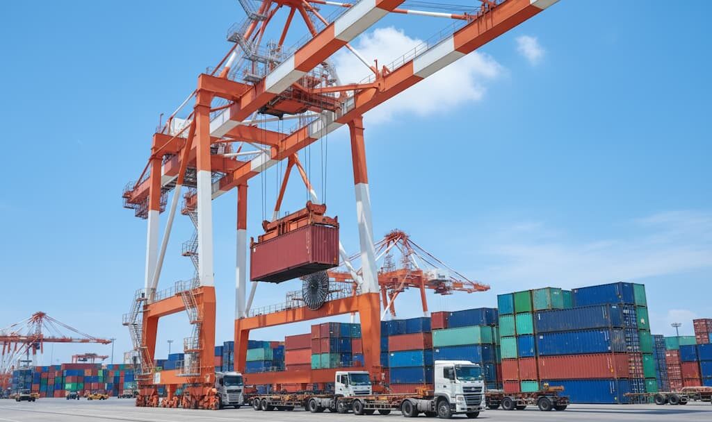 Qué es una grúa pórtico para contenedores